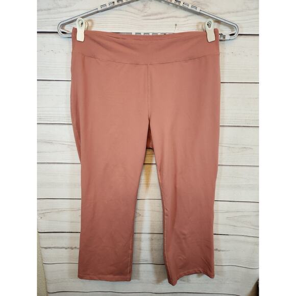 Lands' End Women's Pink Stretch High Rise Elastic Waist Leggings Pants Size 2x